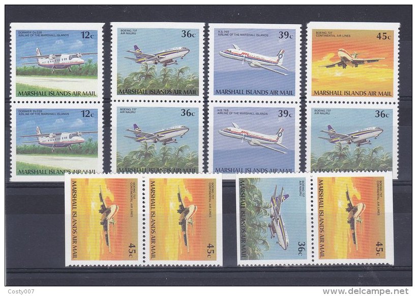 Marshall Islands 1989 Aviation, Planes, 12 Values, MNH M.339 - Marshall