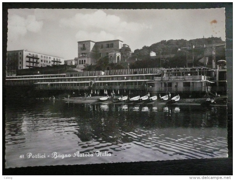 PORTICI Bagno Aurora Italia Usata 12.08.55 Macchiolina Dx Alto - Portici