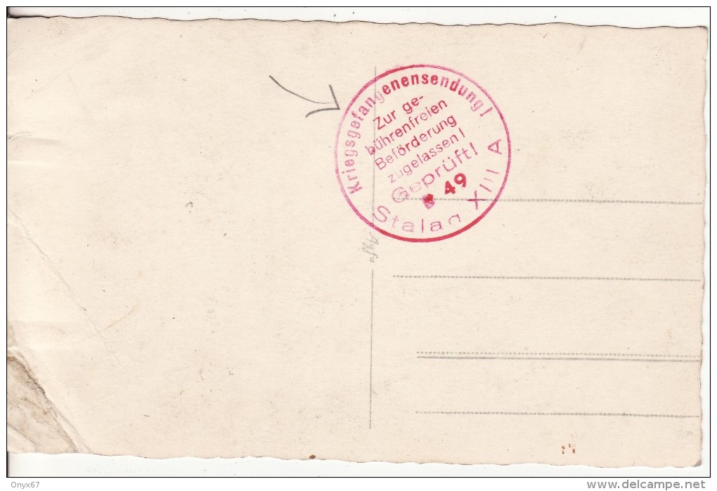 Carte Postale Photo Militaire Allemand CAMP Prisonniers-STALAG XIII A-Kriegsgefangenensendung -Cachet-Tampon-Stempel- - Guerre 1939-45