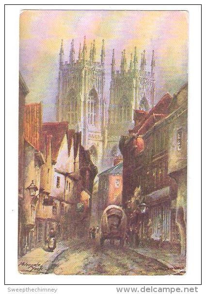 Petergate YORK ARTIST DRAWN ART DRAWN BY TOM DUDLEY POSTCARD FROM A WATER COLOUR - York