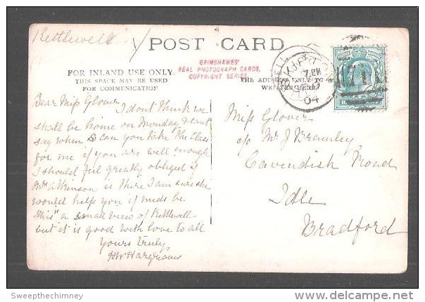 RP KETTLEWELL USED 1904 SKIPTON DUPLEX 711 POSTMARK GRIMSHAWES REAL PHOTOGRAPH CARDS COPYRIGHT SERIES - York