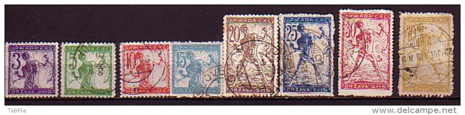 SLOVENIA / SLOVENIE - 1919 - Serie Courant - Mi 99A L - 106 L Litografie Obl. - Slovénie