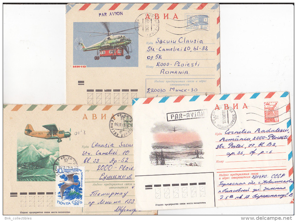 USSR Russia 3 Old Circulated Envelopes - Aerophilately - Airmail - Covers & Documents