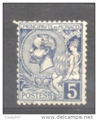 Monaco 1891 Albert I, 5C Blau, Mi.13, MH AM.083 - Neufs