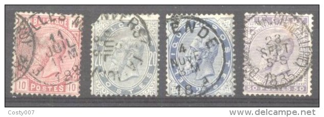 Belgium 1883 King Leopold II, Mi.35-38, Used AM.102 - 1883 Leopold II