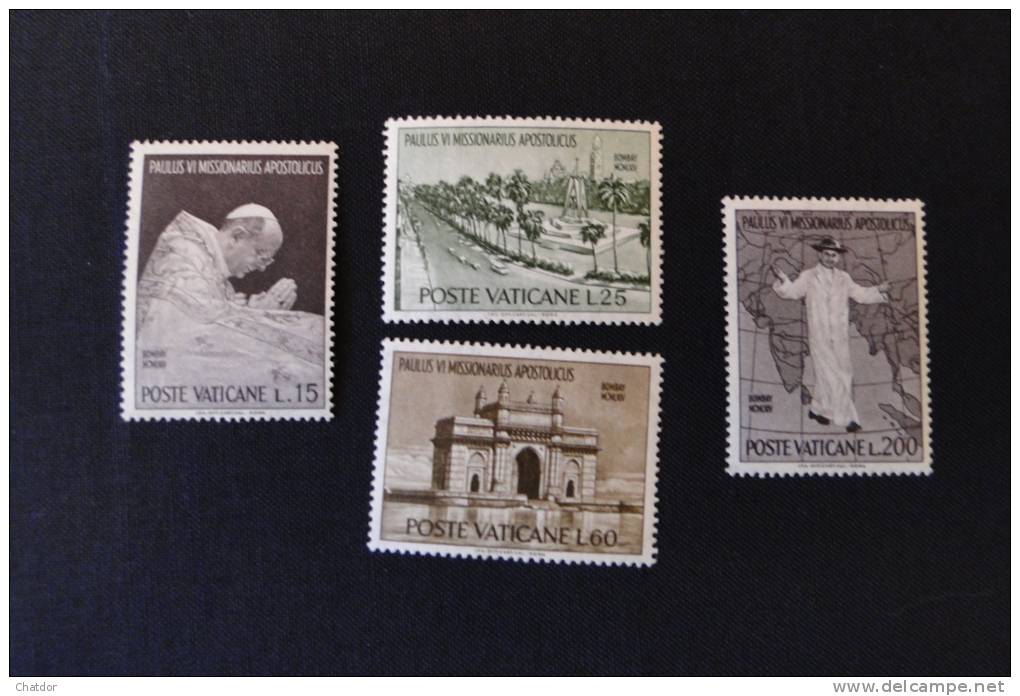 Vatican 1964 N° 418 à 421   Y/T  Philex 467 à 470  MNH** Paolo VI En Inde - Ongebruikt