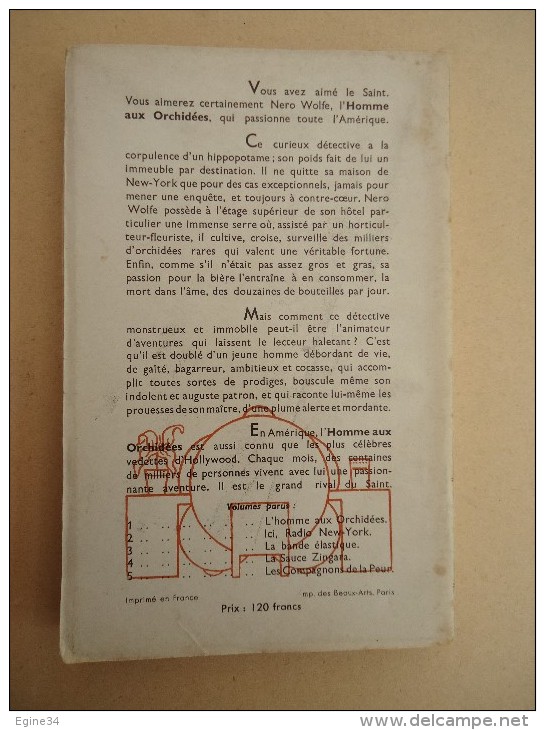 Librairie Arthème Fayard - REX STOUT - L'Homme Aux Orchidées  - No 5 - Les Compagnons De La Peur   - 1949 - Arthème Fayard - Autres