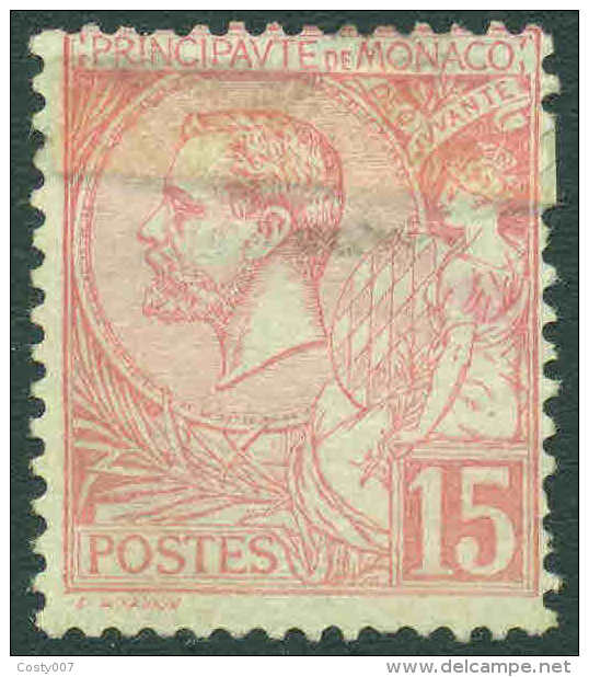 Monaco 1891 Albert I, 15C Carmine, Mi.15, MH AM.158 - Neufs