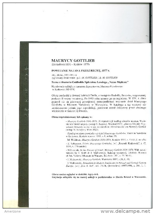 .POLOGNE  Fascicule  "AGRA-ART" Sur  MAURYCY GOTTLIEB-POWITANIE  12 PAGES GRAVURE ET TEXTES EN POLONAIS - Culture