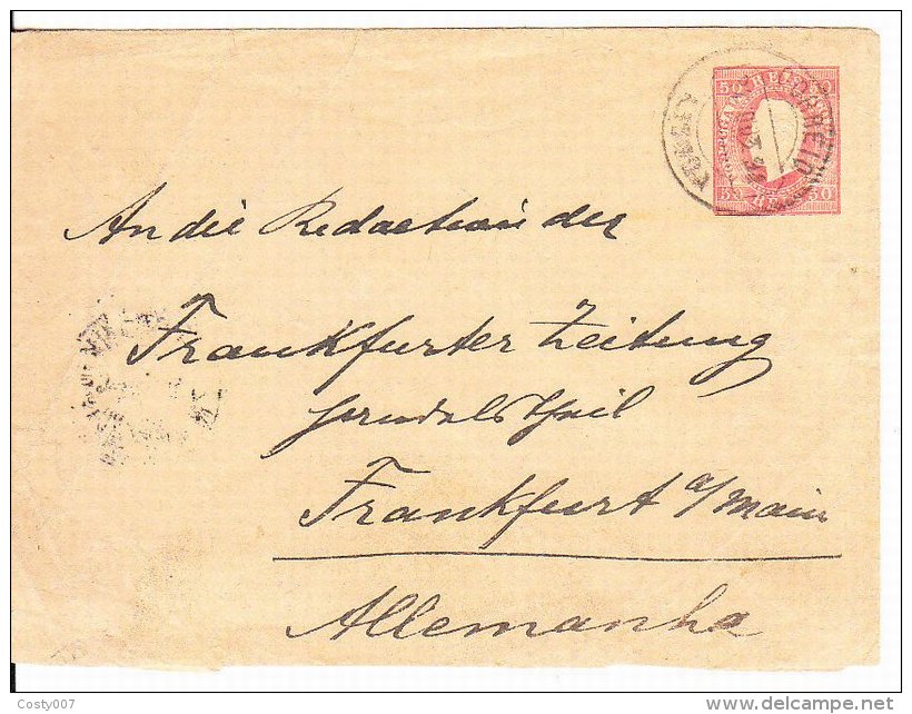 Portugal 1891 Postal History, Cover To Frankfurt, Germany D.053 - Covers & Documents