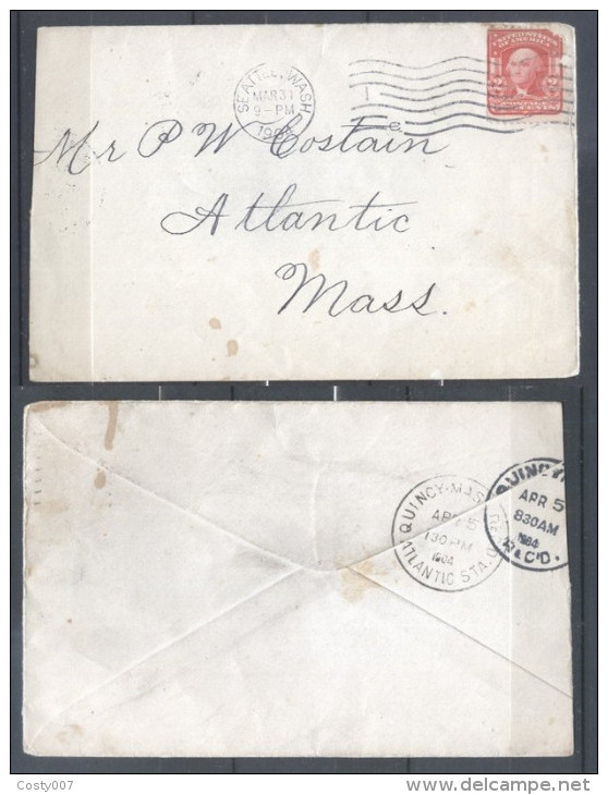 United States 1904 Postal History, Cover Seattle To Atlantic D.054 - 1901-20