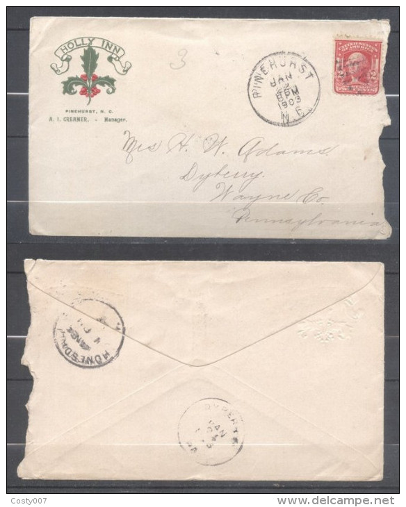 United States 1903 Postal History, Cover To Pennsylvania, Holly Inn D.057 - 1901-20