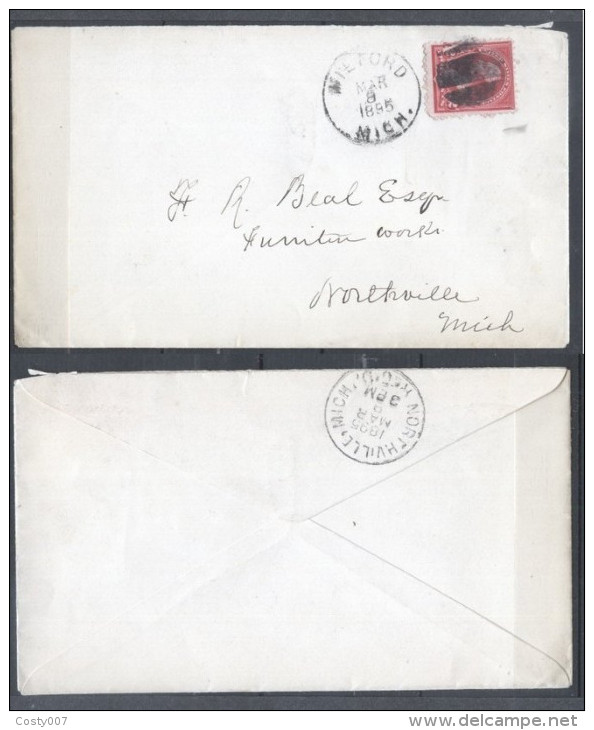 United States 1895 Postal History, Cover Milford To Northville D.058 - ...-1900