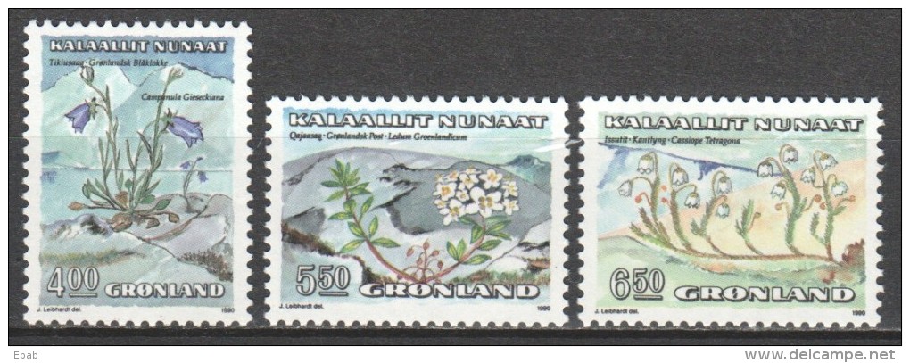 Greenland Gronland 1990 Mi 205-207 MNH FLOWERS - Unused Stamps