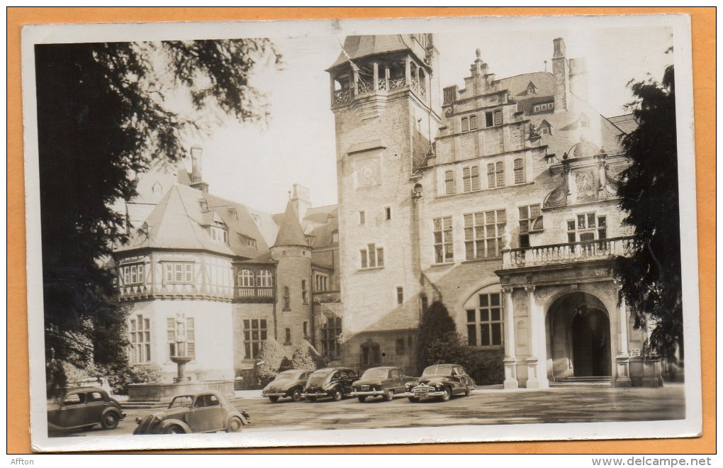 Kronberg Castle & Cars Old Real Photo Postcard - Kronberg