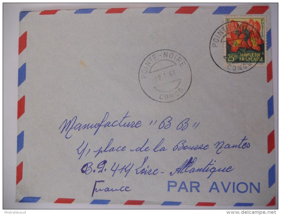 Congo Lettre De Pointe Noire 1960 Pour Nantes - Oblitérés