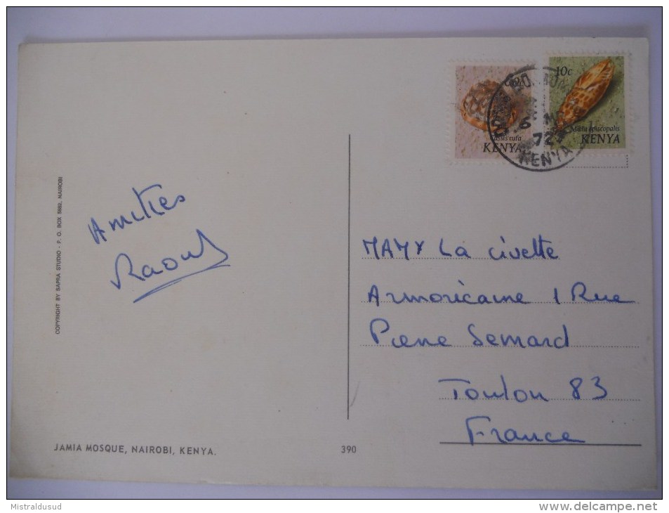 Kenya Lettre De Nairobi 1972 Pour Toulon - Kenya (1963-...)