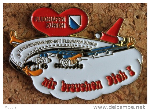 AEROPORT DE ZURICH-KLOTEN - SUISSE - SCHWEIZ - FLUGHAFEN - WIR BRAUCHEN DICH ! - AVION     -      (BRUN) - Avions