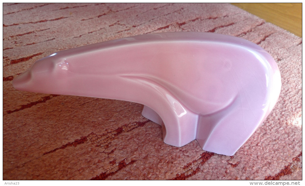 Vintage UE Upsala Ekeby Big Pink BEAR Figurine Designed By Bengt Nilsson Signed - Altri & Non Classificati