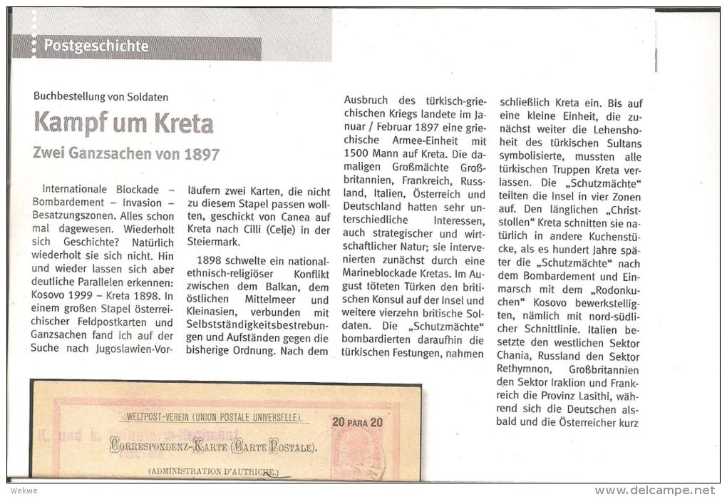 Kreta, Geschichtlicher Überblick 1897 - 1909 Auf 2 DIN A 4 Seiten - Entiers Postaux