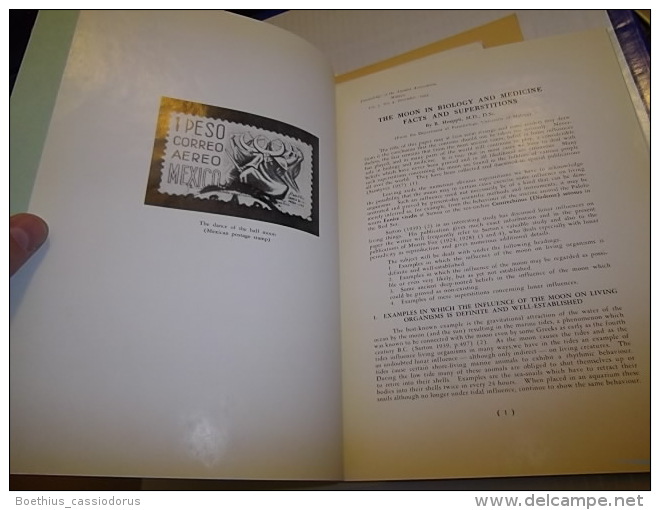 R. HOEPPLI  "THE MOON IN BIOLOGY AND MEDICINE FACTS AND SUPERSITIONS"  1954  Envoi / Signed - Ciencias Biológicas