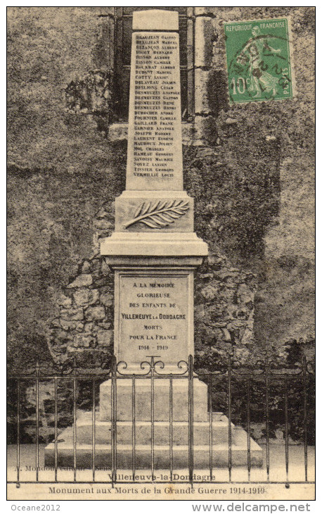 89 Villeuneuve La Dondagre.Monument Aux Morts - Villeneuve-la-Dondagre