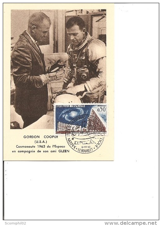 Espace -Cosmonautes -Gordon -Cooper ( Carte Commémorative De France De 1963 à Voir) - Europe