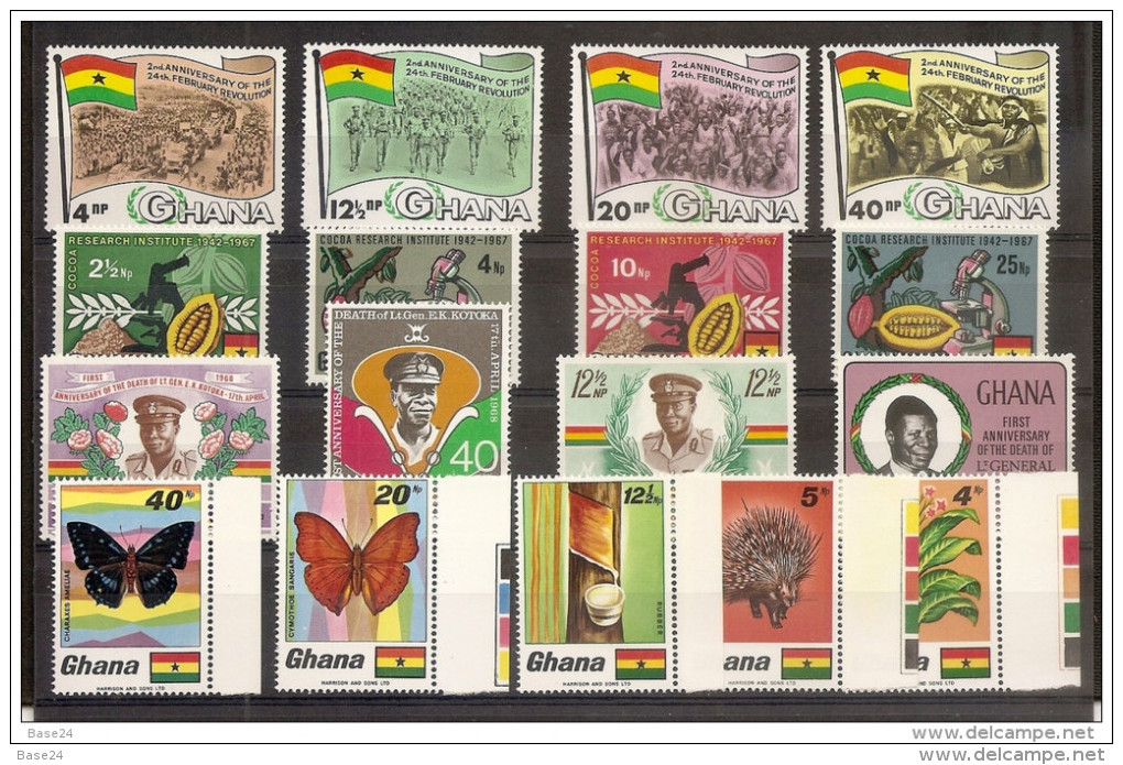 1968 Ghana ANNATA  YEAR 4 Serie Con 17v. (307/23) MNH** - Ghana (1957-...)