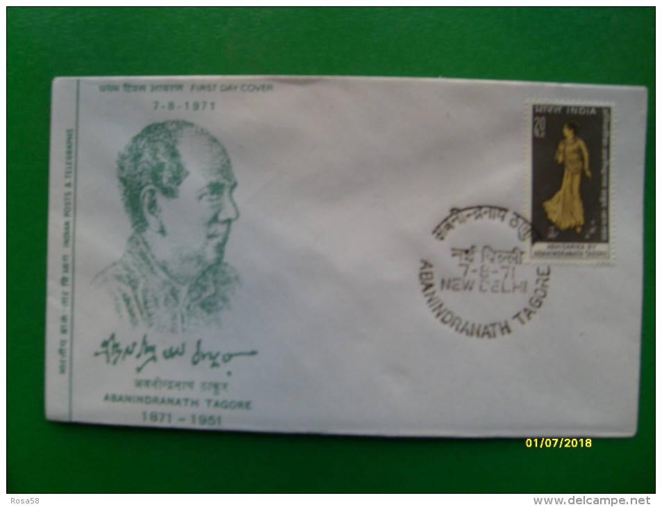 1971  First Day Cover Special Handstamp Busta Primo Giorno Abanindranath Tagore - Nuevos