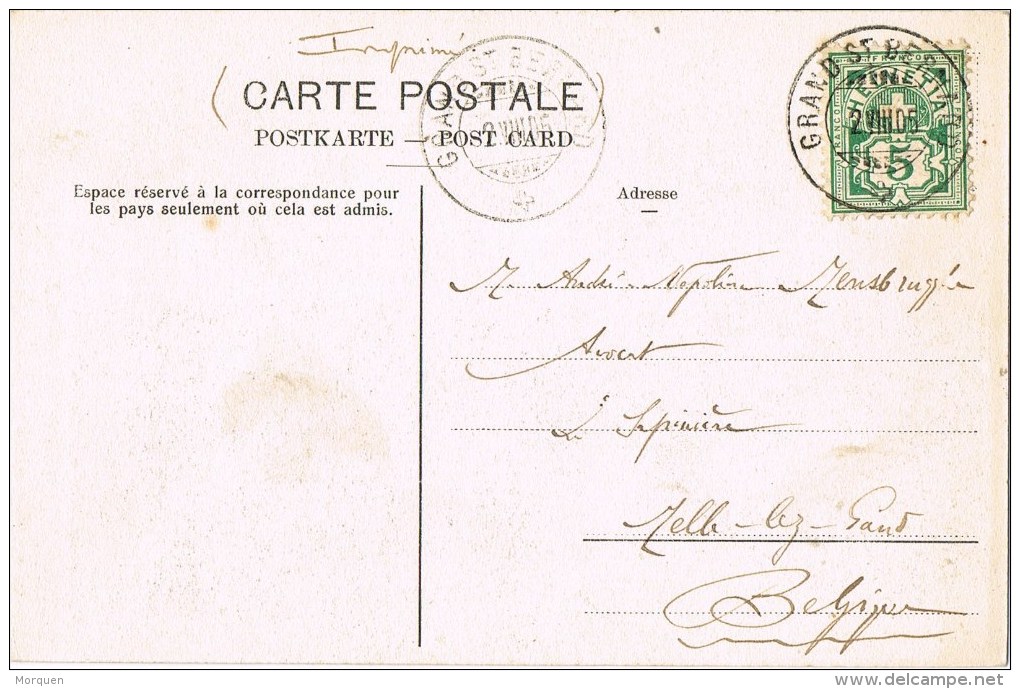 9539. Postal  Impresos GRAND St. BERNARD (valais) Suisse 1905 - Briefe U. Dokumente