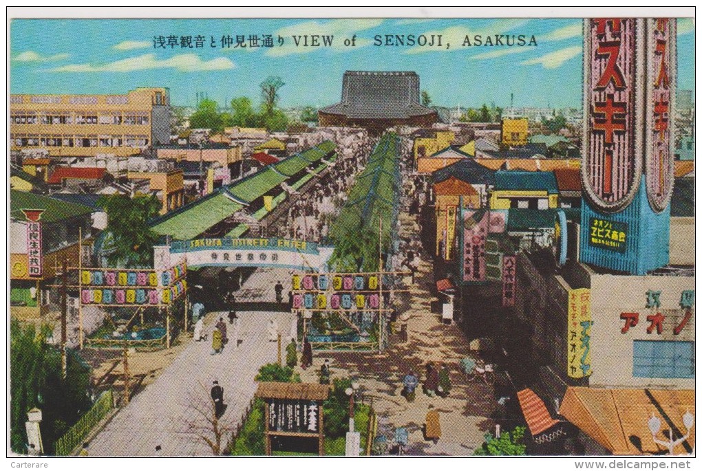 ASIE,ASIA,1905,japon,japa N,NIPPON,NIHON,SENSOJI,AS AKUSA,2  Timbres,1958 - Tokyo