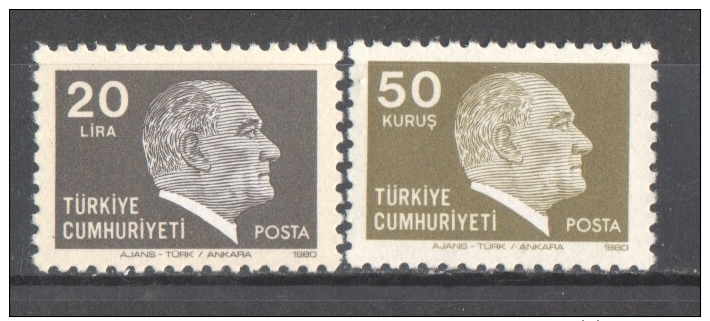 45-835 // TUR. 1980  ATATURK  Mi 2508/09 ** - Nuovi