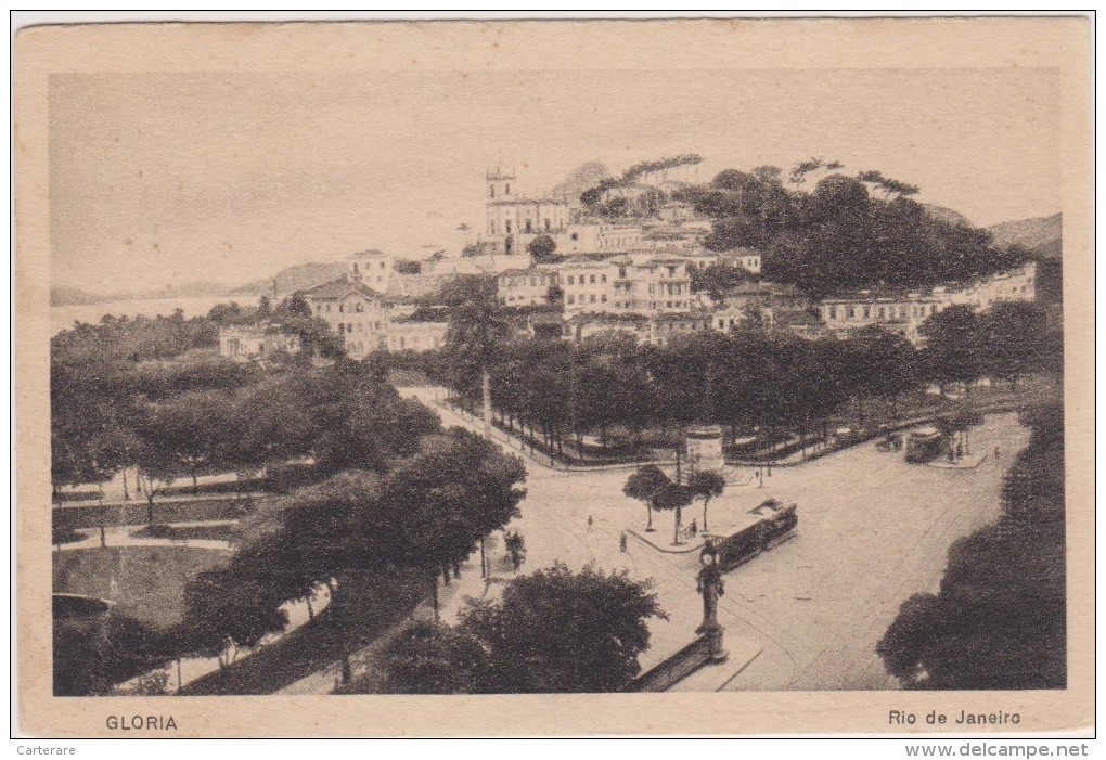 BRASIL,brésil,rio De Janeiro,GLORIA EN 1900,CARTE ANCIENNE,vue Old,tram,tramway - Rio De Janeiro