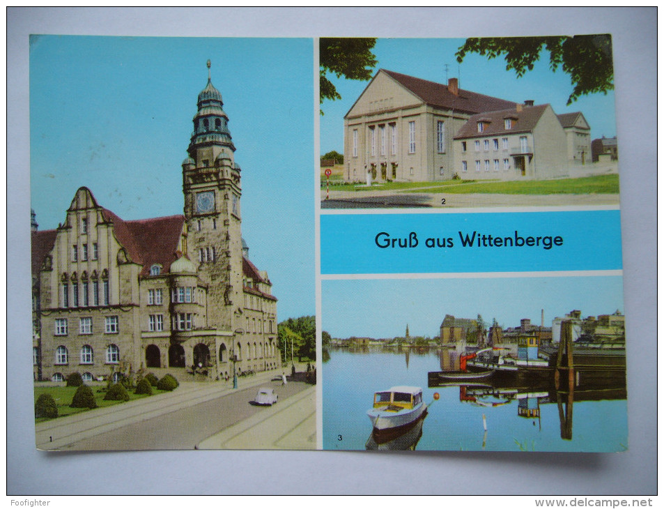 Germany: Wittenberge - Rathaus, Kulturhaus, Hafen - 1973 Used - Wittenberge