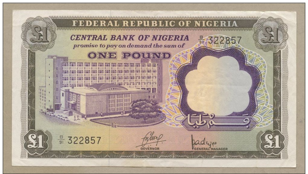 NIGERIA - £1  1968  P12a  VF  ( Banknotes ) - Nigeria