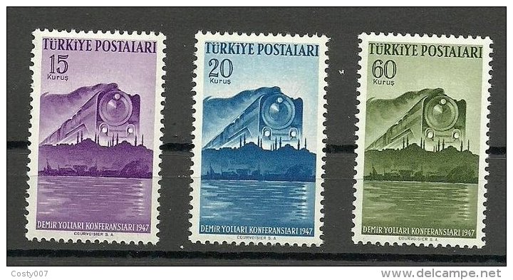Turkey 1947 Railway Congress, Trains, MNH S.491 - Unused Stamps