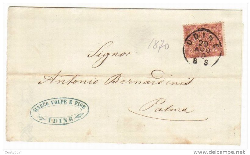 Italy 1870 Postal History Rare, Cover For Palma D.077 - Entiers Postaux