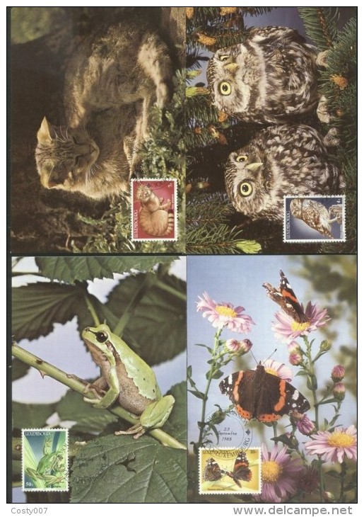 Luxembourg 1985 Endangered Animals, 4 Maximum Cards K.322 - Maximum Cards