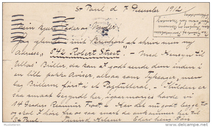 United States Uprated Postal Stationery Ganzsache Entier 1 C McKinley ST. PAUL Minn. 1912 To Denmark (2 Scans) - 1901-20