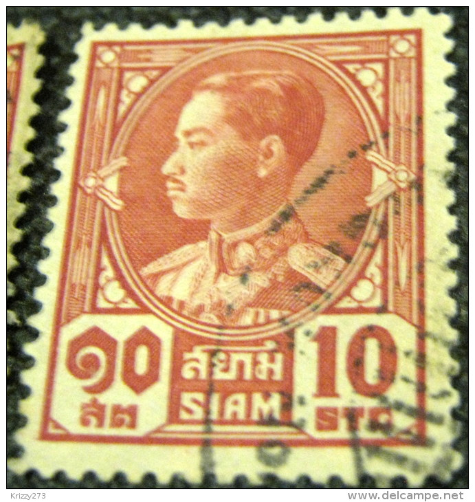 Thailand 1928 King Prajadhipok 10s - Used - Siam