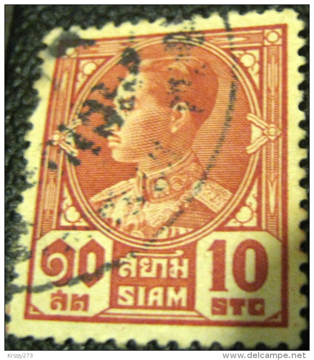 Thailand 1928 King Prajadhipok 10s - Used - Siam