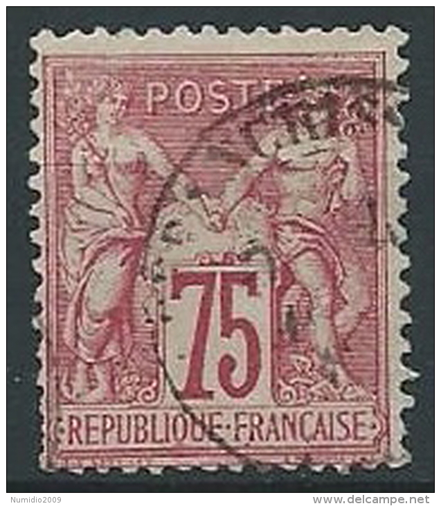 1876-81 FRANCIA USATO SAGE 75 CENT I TIPO - EDF003 - 1876-1878 Sage (Type I)