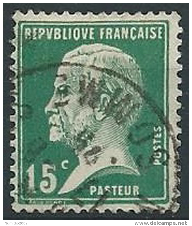 1923-26 FRANCIA USATO PASTEUR 15 CENT - EDF011 - 1922-26 Pasteur