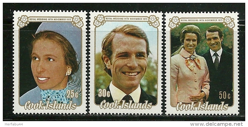 Cook Islands     "Princess Anne"    Set    SC# 369-71   MNH** - Cook Islands