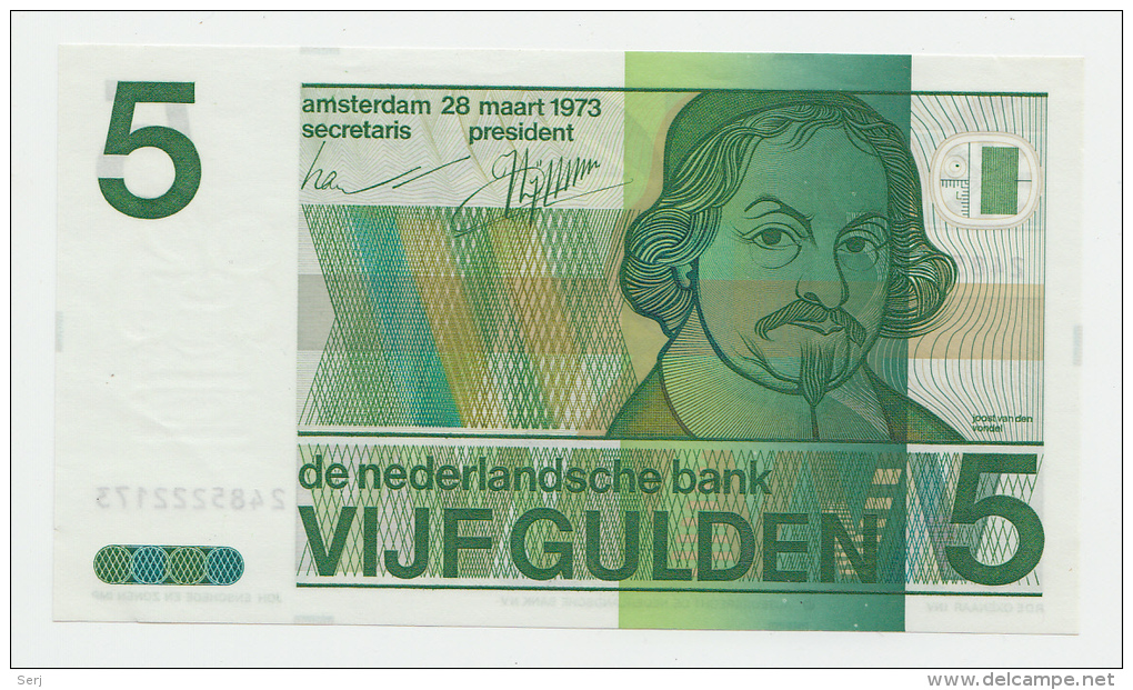 Netherlands 5 Gulden 1973 UNC NEUF Pre-Euro Banknote P 95 - 5 Gulden