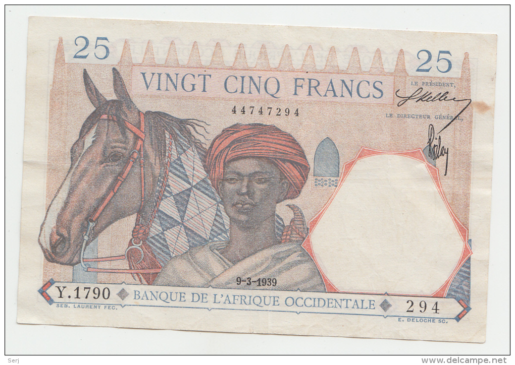 French West Africa 25 Francs 1939 AVF P 22 - Altri – Africa