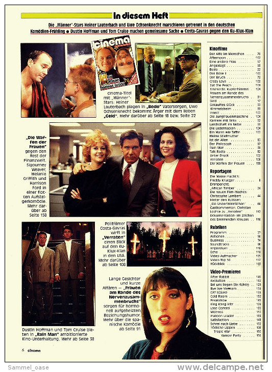 CINEMA Filmzeitschrift 1989  Heft 130  -  Mit : Afternoon  -  Angeklagt  -  Gekauftes Glück  -  Rain Man - Magazines