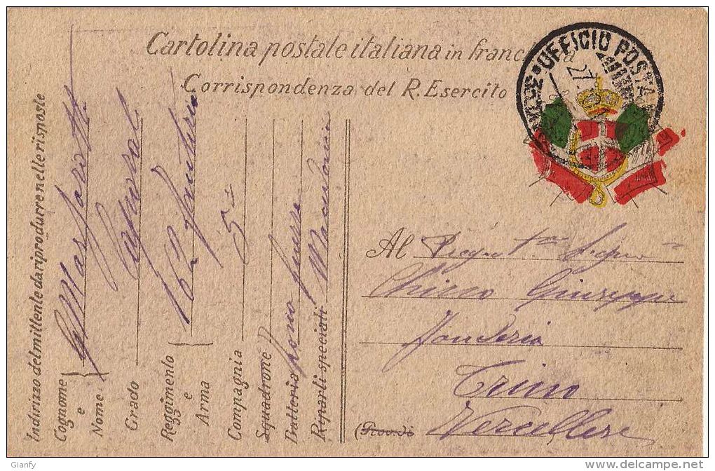 FRANCHIGIA POSTA MILITARE 35 DIVISIONE A 1916 MACEDONIA X TRINO RARA - Military Mail (PM)