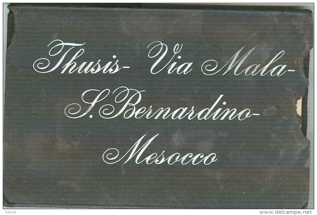 THUSIS, VIA MALA, S.BERNARDINO, MESOCCO, RACCOGLITORE CON 12 CARTOLINE, - Mesocco