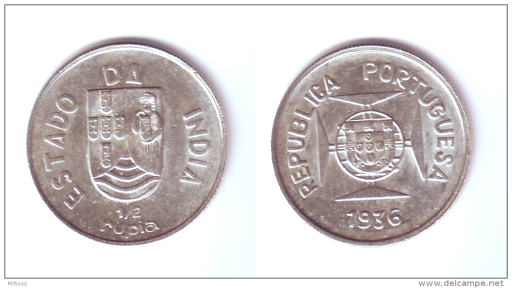 India Portuguese 1/2 Rupia 1936 - Inde